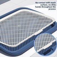 Toilette extra large pour chiens, design plat, avec barrières hautes pour éviter les éclaboussures, support gratuit inclus pour les grands, moyens et petits chiens