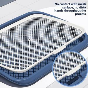 Toalete extra-grande do cão do projeto liso com barreiras altas para impedir espirros suporte livre incluído para cães pequenos médios grandes - Product Image 2