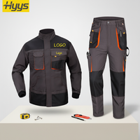 Traje de Trabajo Mecánico Resistente con Múltiples Bolsillos, Overol Duradero, Ropa de Trabajo de Seguridad para la Construcción, Chaqueta y Pantalones para Hombre