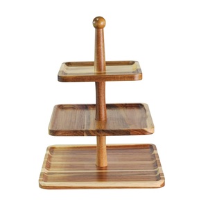 Heart Shape 3 Tier Luxury Cupcake Stand with Handle Wooden Serving Tray <b>Dessert</b> Stand Wood <b>Dessert</b> Table Display Set - Product Image 4