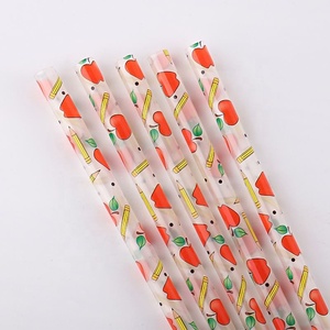 Pajita para profesores de última moda <span class=keywords><strong>2022</strong></span> con manzana y lápiz, gran oferta, Pajita para profesores de plástico duro PP para niños en edad escolar - Product Image 1