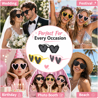 Lunettes de soleil vintage en forme de cœur, monture PC, style rétro Y2K, mignonnes, roses, pour femmes, pour séance photo et vacances