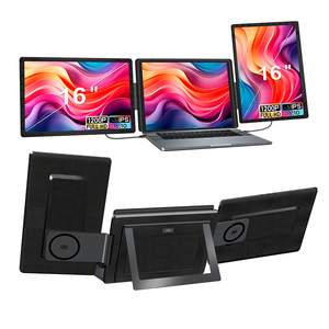 Monitor Portátil Triple para Laptop de 16'' Plug and Play, Pantalla IPS 16:10, Diseño Plegable Fácil y Conectividad Dual USB-C/HDMI - Product Image 1