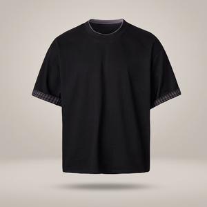 T-shirt ample vintage à manches courtes en coton tricoté 100 % anti-boulochage à séchage rapide pour hommes et femmes, vêtement universel pour couple, vente en gros - Product Image 3