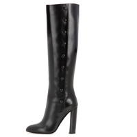 Frauen Großhandel neues Design echtes Leder High Heel keine Spitze italienische lange Winter Oberschenkel hohe Stiefel Schuhe benutzer definierte Logo
