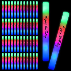 Led <b>Light</b> up Foam <b>Sticks</b> Glow in Dark <b>Sticks</b> with 3 Colors Flashing Baton Wands Party Supplies for Wedding Raves Concert - Product Image 1