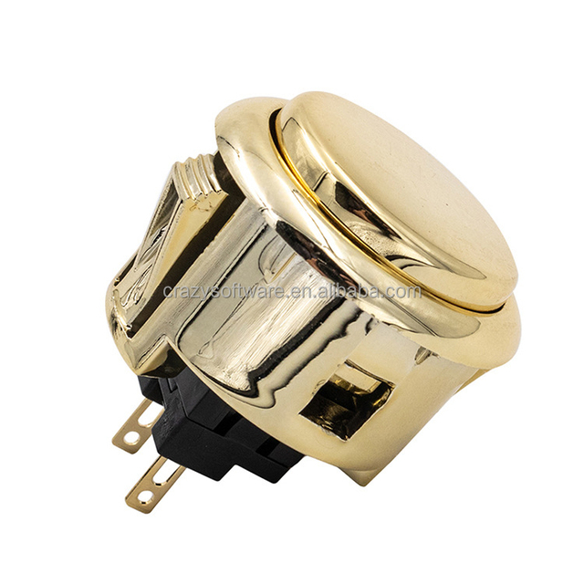 Newest Design Gold 30mm 12V Arcade Push Button for Fish Game Board