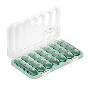 Organisateur de pilules portable OEM, planificateur de vitamines 7 jours, boîtes à pilules quotidiennes amovibles, boîtes à médicaments de voyage mensuelles AM/PM pour le rangement - Product Image 4