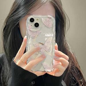 เคสฝาหลังโทรศัพท์ TPU นิ่มพิมพ์ลายรูปผีเสื้อ<span class=keywords><strong>ที่</strong></span>โชคดีรัดกุมสำหรับ iPhone 8 x XR XS 11 12 13 14 15 16 PRO MAX - Product Image 5