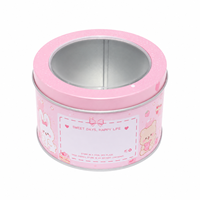 Boîte en fer blanc ronde vide personnalisée, écologique, avec fenêtre transparente, emballage cadeau durable pour bougies et autocollants