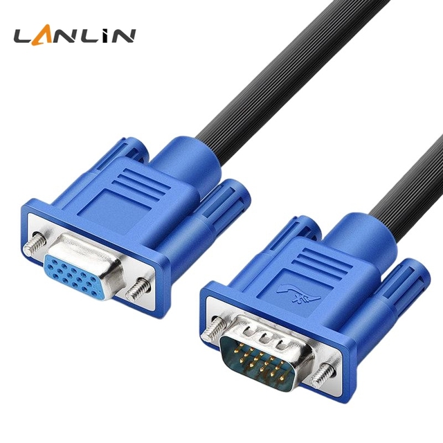 High Definition VGA Cable Computer Host Monitor Connection Cable 3 Plus 6 VGA Male to Female Cable
