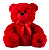 Animaux en peluche personnalisés, ours en peluche rouge doux et adorable pour la Saint-Valentin, cadeaux avec rembourrage en coton PP pour unisexe