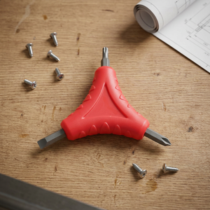 Tournevis multifonction 3-en-1 Torx, hexagonal, plat, Pozidriv, Phillips, avec pointe magnétique antidérapante, forme triangulaire, OEM, DIY, boîtier PP - Product Image 1