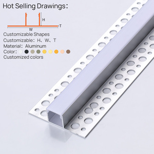 Decortrim tùy chỉnh Hợp kim nhôm 6063 góc vuông LED hồ sơ cho xây dựng cửa sổ cửa cạnh <span class=keywords><strong>TRIM</strong></span> - Product Image 2