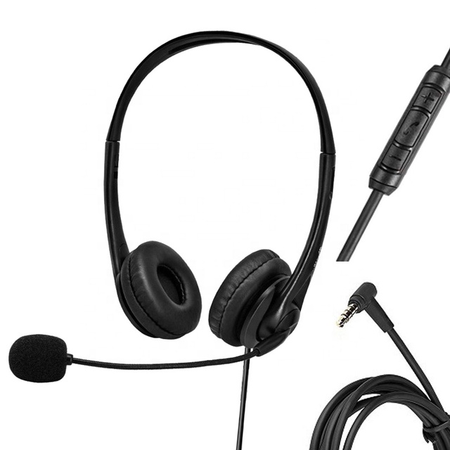 3.5mm Jack Super Bass Game Headphone Stereo Over-Ear Gaming Headset Headband Earphone with Mic for PC Computer Laptop