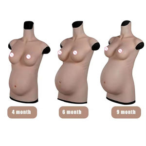 URCHOICE Ventre de grossesse réaliste en silicone 4/6/9 mois <span class=keywords><strong>pour</strong></span> Cosplay Webcast Entertainment Catégorie de forme mammaire - Product Image 3