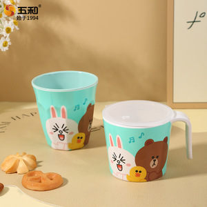 Line Friends Melamine Kids Tableware Set Cartoon Design Bpa Free Food Grade Dinner Tray With Bowl Cup Spoon Fork - Product Image 5