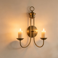 Applique murale en métal pour bougies, double porte-bougie avec anneau de suspension supérieur pour couloir, salle à manger, mariage, décoration intérieure