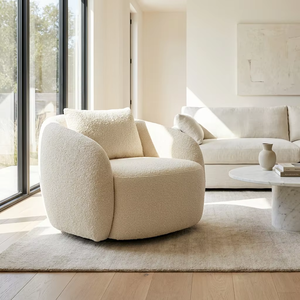 Fauteuil pivotant incurvé <span class=keywords><strong>de</strong></span> luxe, forme organique personnalisée, chaise <span class=keywords><strong>de</strong></span> lecture pour chambre à coucher, salon, solution d'aménagement intérieur pour toute la maison - Product Image 2