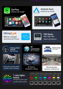 Pemutar CD mobil 7 "2 DIN, layar sentuh Universal HD, pemutar Audio Multimedia Radio mobil Android Auto 7" - Product Image 3