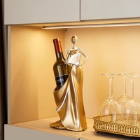 Porte-vin décoratif en bois massif avec structure en fer, disposé en diagonale, support à vin haut de gamme pour salon