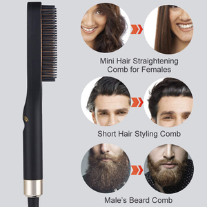 Cepillo Eléctrico Calentador para Alisar el Cabello, Cepillo Multifuncional para Alisar el Cabello, Rizador de Barba, Peine de Cerámica para Alisar el Cabello - Product Image 5