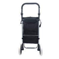 Chariot de courses pliable à deux roues en tissu Oxford, personnalisable en usine, style tendance, portable pour l'épicerie et le camping