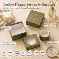 Boîte cylindrique rigide à couvercle carré en feuille d'or mat avec insert en éponge, OEM ODM pour bougie parfumée certifiée, parfum d'ambiance, cadeau