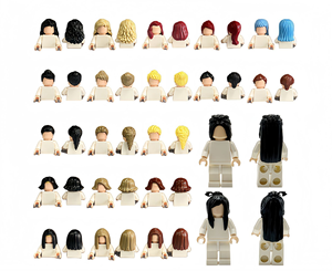 Petits blocs de construction pour les <span class=keywords><strong>cheveux</strong></span> des filles, pièces et accessoires Moc, pièces détachées DIY, accessoires, jouets d'assemblage - Product Image 3