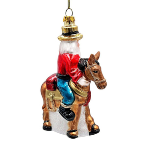 Nouveaux produits : Ornements <span class=keywords><strong>de</strong></span> Noël en verre soufflé sur <span class=keywords><strong>le</strong></span> thème du Père Noël, Décoration <span class=keywords><strong>de</strong></span> style ferme équine vintage pour les fêtes, Écologique - Product Image 6