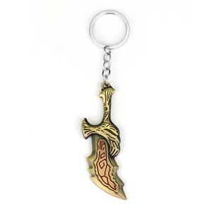 Retro Metal Hot Game God Of War KRATOS Weapon Blades Of Chaos Keychain For Men Gifts