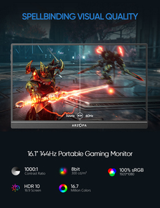 <span class=keywords><strong>Arzopa</strong></span> Z1FC noir 16.1 pouces nouvel écran IPS HDR deuxième écran d'extension d'écran d'ordinateur portable moniteur de jeu écran Portable 144hz - Product Image 2