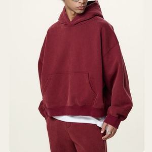 500gsm <b>Fleece</b> Blank Boxy Hoodies Custom Logo Oversized Unisex Streetwear Men's Oversized Hoodies <b>Sweatshirts</b> - Product Image 2