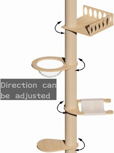 Árbol para Gatos Moderno y Lujoso de Madera y Sisal, Ecológico, de Cartón, Montado en la Pared, Poste Rascador Alto, Torre de Escalada para Gatos de Interior - Product Image 4