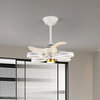 Style nordique LED veilleuse ventilateur de plafond silencieux moderne onduleur lustre intelligent pour salon salle à manger chambre
