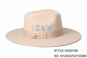 Cappelli Fedora in feltro 100% lana australiana HUAYI a tesa larga piatta stile semplice <span class=keywords><strong>rosa</strong></span> per la primavera invernale alla moda per la festa - Product Image 3