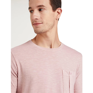 Verano cómodo transpirable ecológico hombres impresión camiseta bolsillo diseño personalizado marca tejido de punto venta al por mayor exportación - Product Image 6
