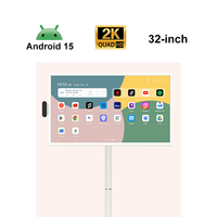 Téléviseur intelligent portable 32 pouces 2K/4K WiFi Android LED Télévision Maison Voyage Bureau Divertissement Utilisation en extérieur Écran tactile rotatif