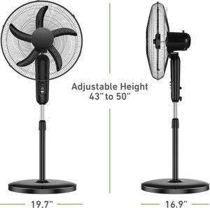 New Style Solar 12V Mechanical Control Rechargeable Floor Fan with <b>Light</b> Solar <b>Panel</b> 3-Speed for Outdoor Hotel & Household Use - Product Image 2