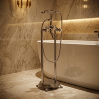 Robinet thermostatique moderne à monobloc pour salle de bain, à montage sur plan, avec noyau en céramique, construction en laiton, finition plaquée or