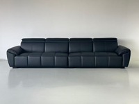 Ensemble de canapés modulaires de luxe au design européen moderne, en similicuir écologique, inclinables, pour salon, avec éléments en bois