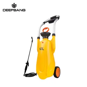 Deepbang Vàng 12L Xe Đẩy Tay Bơm Áp Lực Nông Nghiệp Máy Vườn Nước Sương Mù Giỏ Hàng Phun Với Bánh Xe