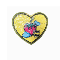 Patch brodé à paillettes, personnalisé, motif chat mignon, DOUBLE dessin animé, avec breloque, pour vêtements, tendance, 50 pièces