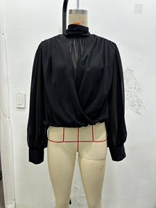 TAOP&ZA Primavera 2026 Nuova Collezione <span class=keywords><strong>Camicia</strong></span> da <span class=keywords><strong>Donna</strong></span> con Orlo a Balze, Maniche Lunghe, <span class=keywords><strong>Colletto</strong></span> Alto, Fiocco Arricciato 3666187 3666079 - Product Image 4