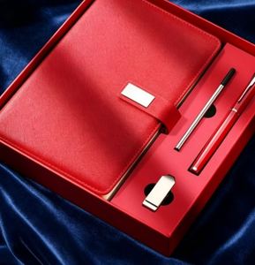 Custom Luxury PU Leather <b>A5</b> Journal <b>Notebook</b> and Pen Gift Stationery Set Wholesale Promotional Business Diary With USB Drive - Product Image 3