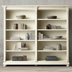 Librería de Roble Americano Estilo RH de Lujo, Estante de Doble Sección a Medida, Biblioteca de Madera Ecológica de Primera Calidad - Product Image 3