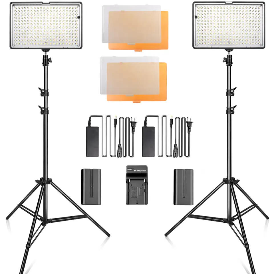 Комплект со светодиодным освещением для видеосъемки 240 светодиодное освещение для фотосъемки с регулируемой яркостью Ультра Мощная панель Цифровая камера DSLR видеокамера со штативом