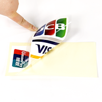 Pegatinas de logotipo personalizado JCB VISA y UnionPay, impresión a doble cara, pegatinas de serigrafía para cajeros de Centros Comerciales