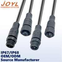 Connecteur étanche en nylon JOYL M12 2/3/4 broches IP67/IP68 110V 8A adapté aux équipements de sécurité