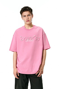เสื้อยืดลายตัวอักษรประดับลูกปัดสุดฮิตปี 2026 สินค้าใหม่รับซัมเมอร์ 260 กรัม แบรนด์เทรนดี้ ทรงหลวม สไตล์ลำลอง เสื้อคู่รัก แขนสั้น - Product Image 2